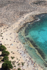 Top sea view on the beach, Gramvousa, Crete island, Greece