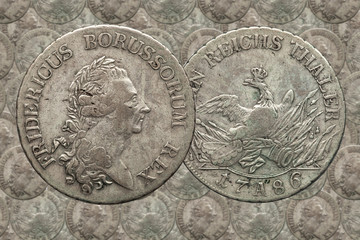 Silver coin germany prussia 1 taler Friedrich 1786 german empire