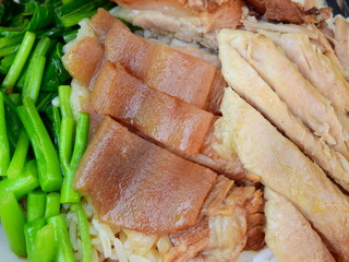 stewed pork leg on rice Thai food