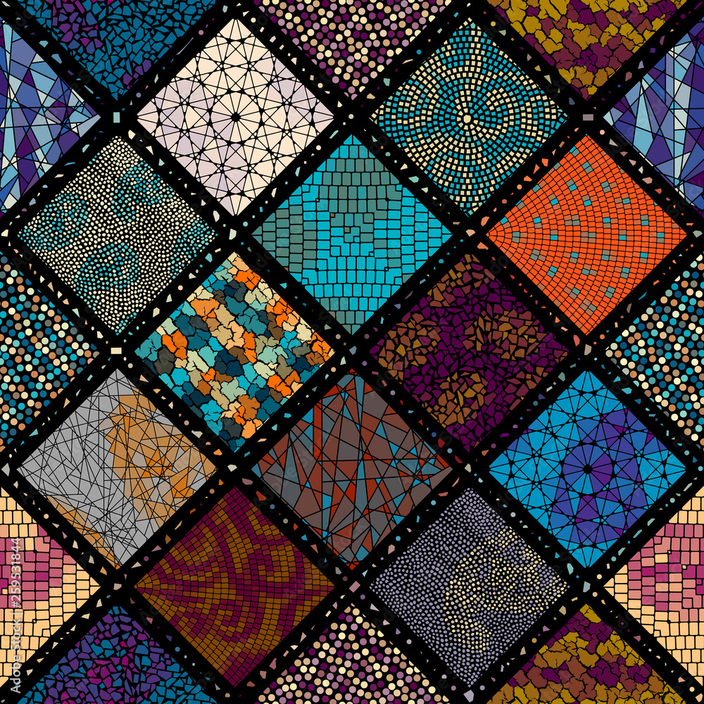 Poster Vector mosaic art pattern. Vector mosaic image
