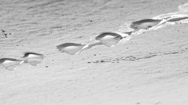 Drops of water fall from the plastered ceiling. Leak between floors of a house in need of repair.