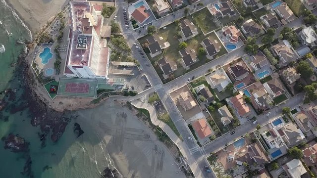 Beach and houses from above in Spain