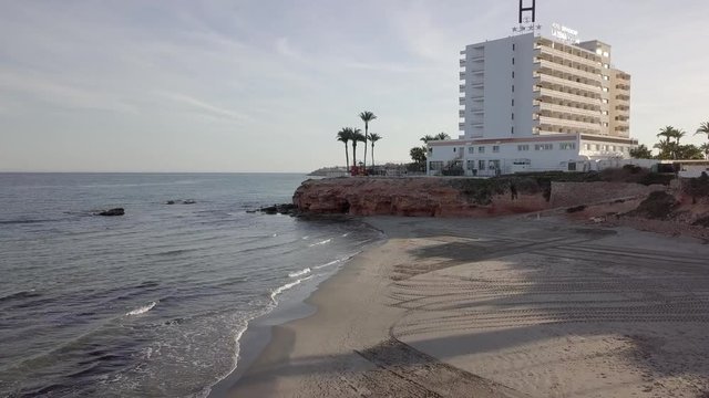 Flying across a spanish beach