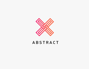 Fototapeta premium Abstract linear logo letter X for company