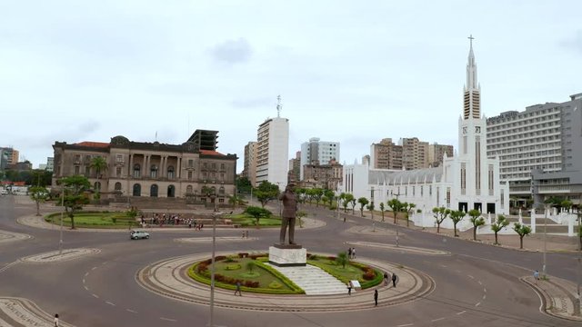 Mozambique, Center of Maputo, drone footage 4K