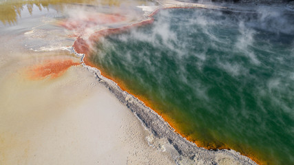 hot water source seen from the drone
