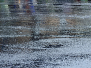 wet asphalt road after rain