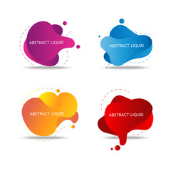 colorful fluid and wave badges background for creative design