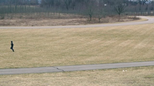 Man running far away