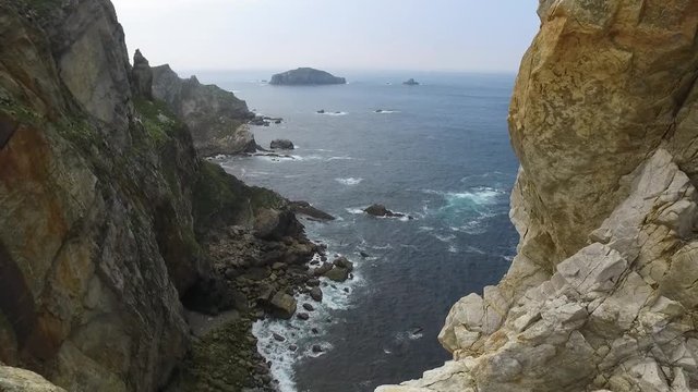 beach of stones in luanco asturias