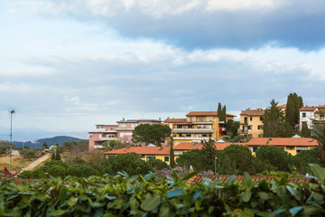 View from San Casciano. Italian region Tuscany, southwest of Florence.  Val di Pesa, highly renowned for the production of wine and olive oil.