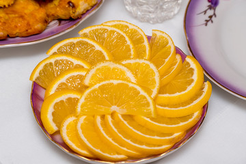 Lemon sliced on a plate