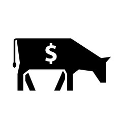 Cash cow silhouette icon. Clipart image isolated on white background