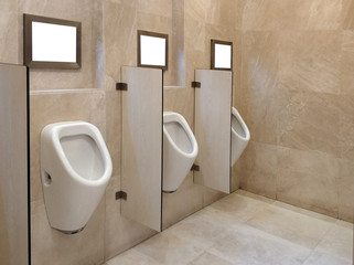 Urinals and advertisement frames with clipping path