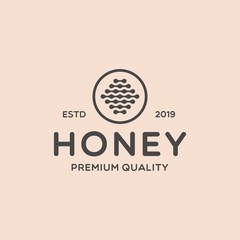 retro vintage honey logo design