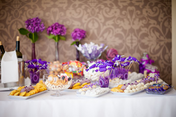 Beautiful wedding reception sweet buffet