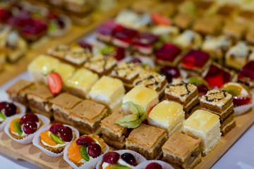 Beautiful wedding reception sweet buffet