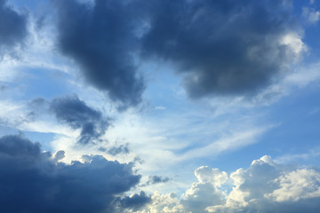 dramatic white cloud on blue sky, nature background