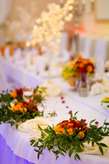 Beautiful wedding reception table decoration