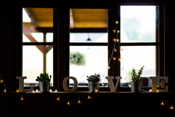 Fototapeta premium Beautiful wedding reception table decoration