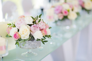 Beautiful wedding reception table decoration