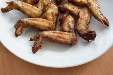 Chicken wings in white plate
