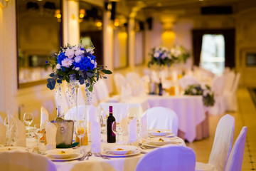 Beautiful wedding reception table decoration