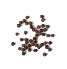 Black pepper isolated on white background.