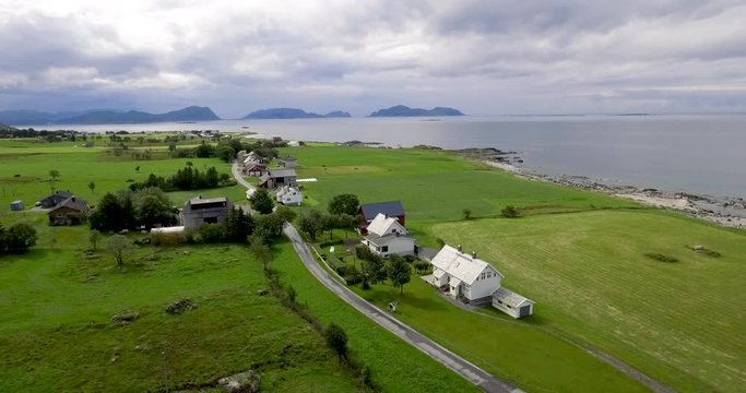 Aerial view of Fl&oslash;, Norway