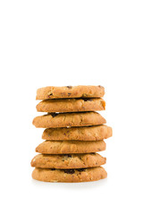 Fototapeta na wymiar Cookies on white background. Copy space.