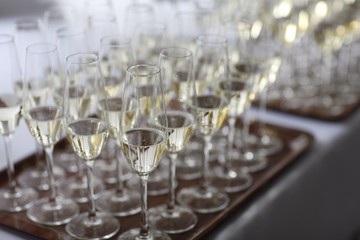 Traditional polish wedding champagne detail