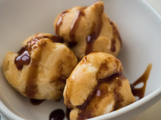 Profiteroles ready to eat