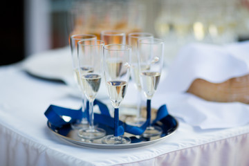 Traditional polish wedding champagne detail