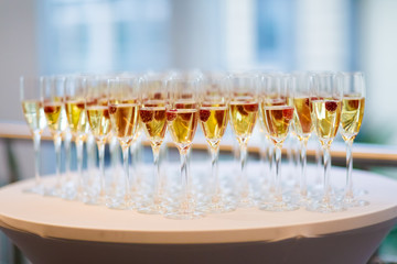 Traditional polish wedding champagne detail