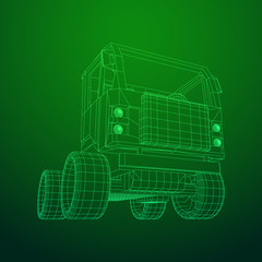 Truck or lorry car. Vector.