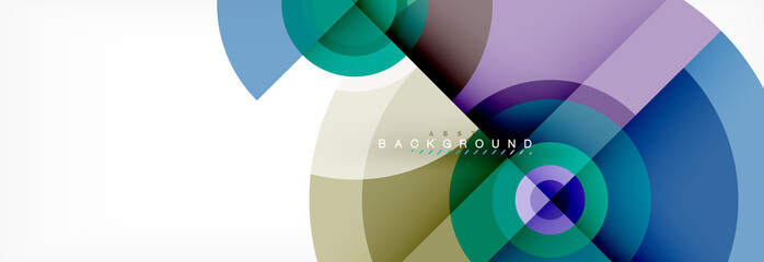 Obraz premium Round circles and triangles abstract background