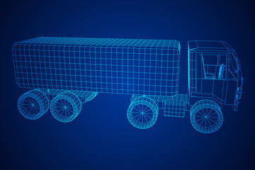 Truck or lorry car. Vector.