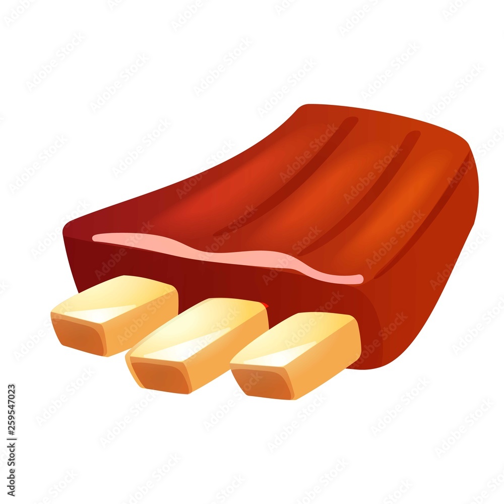 Poster bone steak icon. cartoon of bone steak vector icon for web design isolated on white background