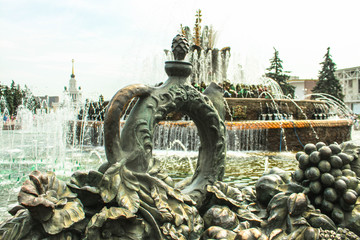 Fototapeta na wymiar fountain in Moscow