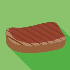 Grilled steak icon. Flat illustration of grilled steak vector icon for web design