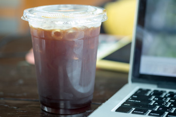 Ice americano coffee (Long Black)