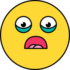 Shocked, scared emoji vector illustration