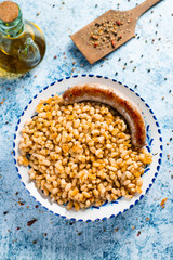 fried beans and sausage typical of Catalonia