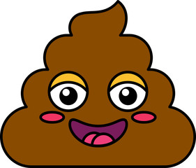 Shy turd emoji vector illustration