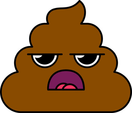 recommend clip art: Grumpy poop emoji vector illustration