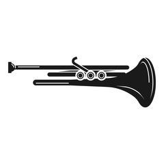 Music trumpet icon. Simple illustration of music trumpet vector icon for web design isolated on white background