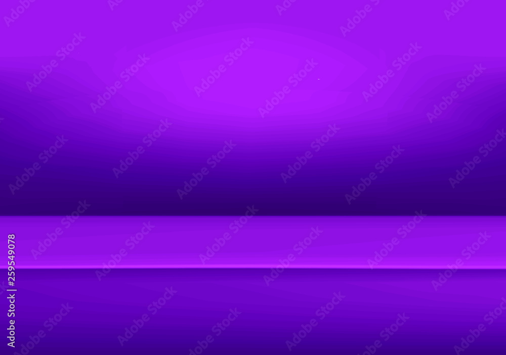Poster banner for advertise product on website, vector empty light room background purple color studio tabl