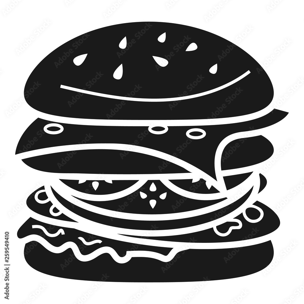 Poster fast burger icon. simple illustration of fast burger vector icon for web design isolated on white ba