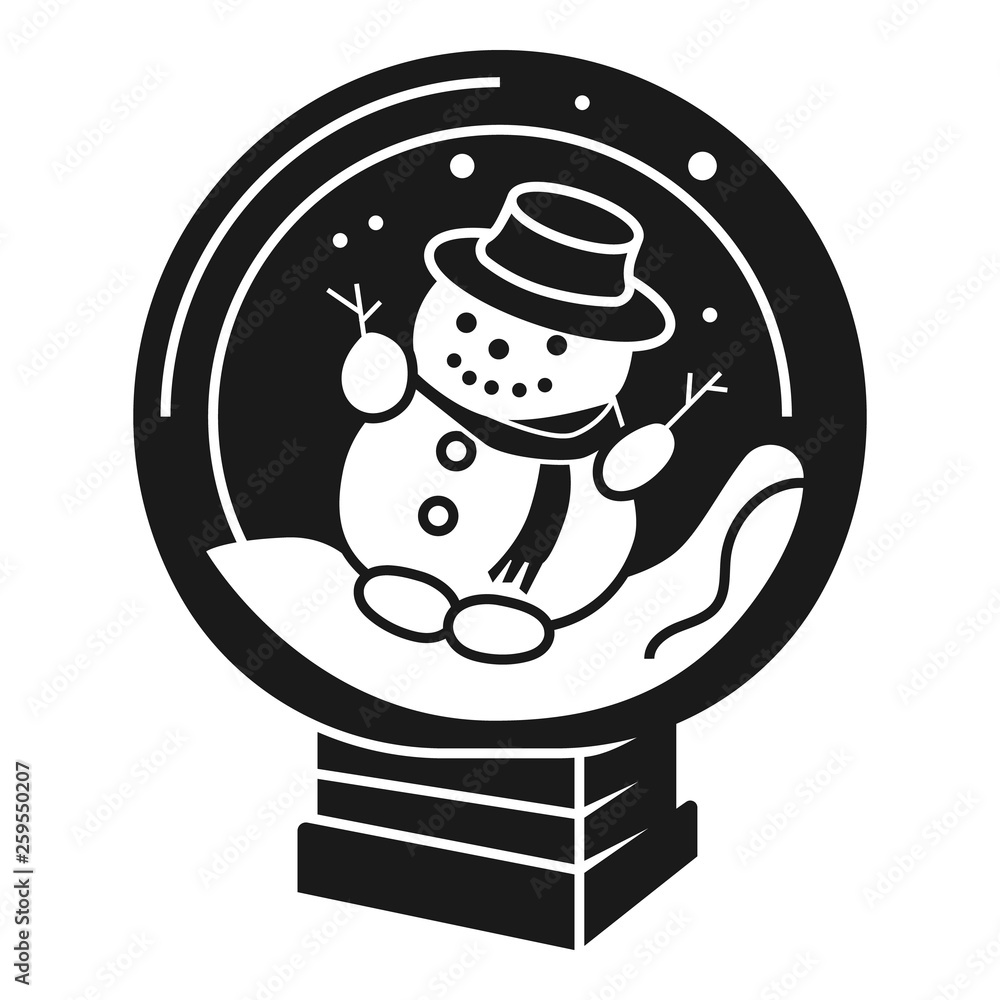 Poster snowman in snowglobe icon. simple illustration of snowman in snowglobe vector icon for web design is