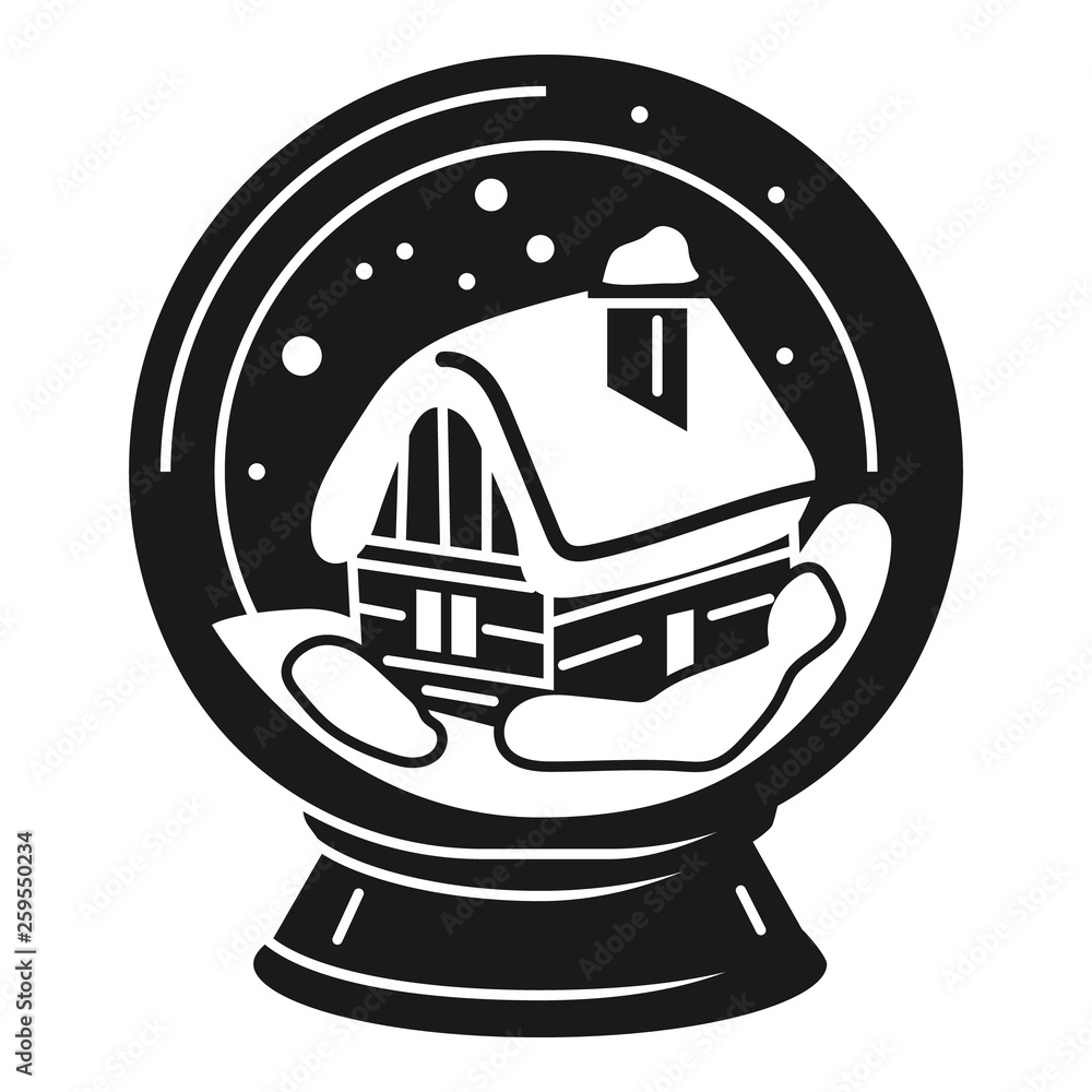 Poster house in snowglobe icon. simple illustration of house in snowglobe vector icon for web design isolat
